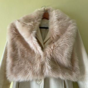 Express light pink faux fur scarf, very soft. Coat not included.